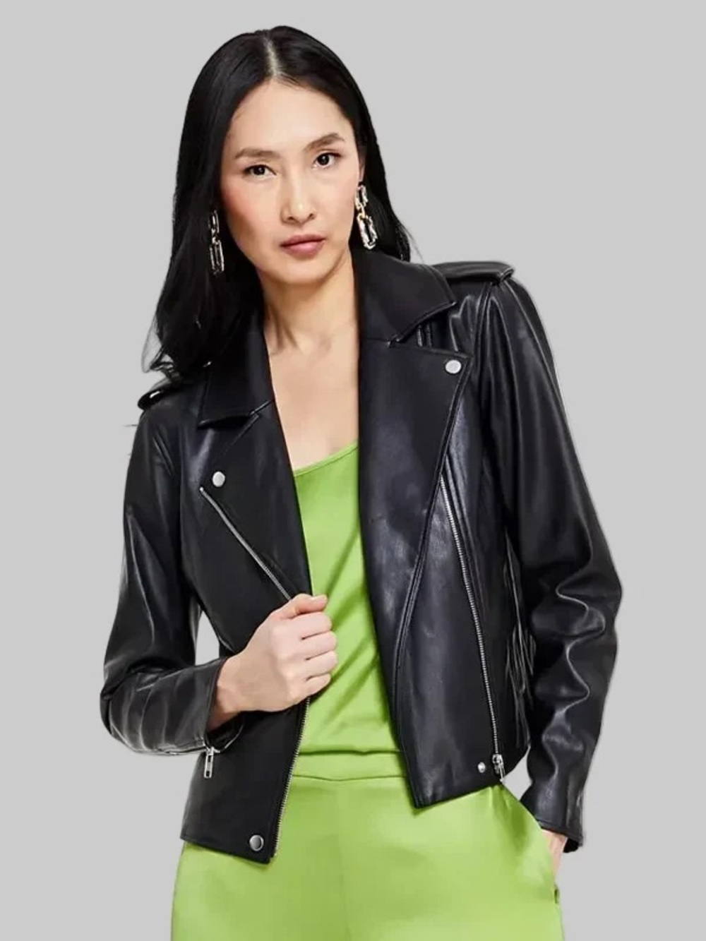 Women's Faux-Leather Jacket Black